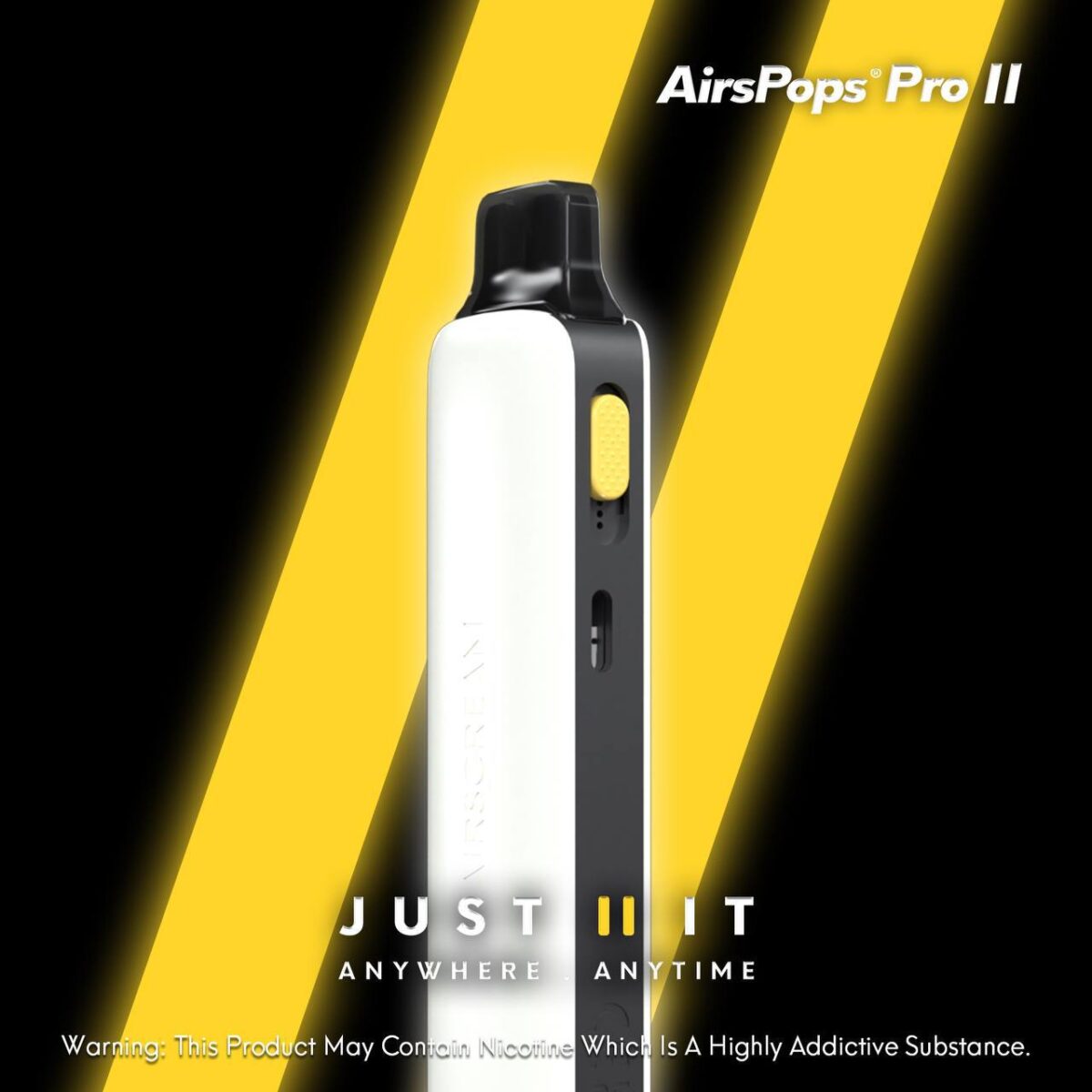 AIRSCREAM AirsPops Pro II氣泡二代小煙主機｜1000mAh電池｜可調瓦數與氣流｜Type-C快充電子煙設備