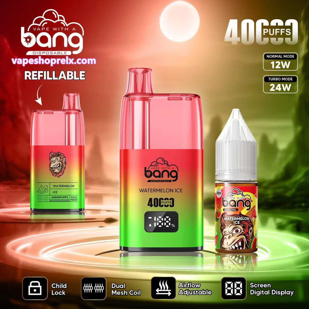 Bang Refillable 註油主機40000 新款電子煙主機 小煙主機 可重復註油 原機配帶煙油 時尚外觀
