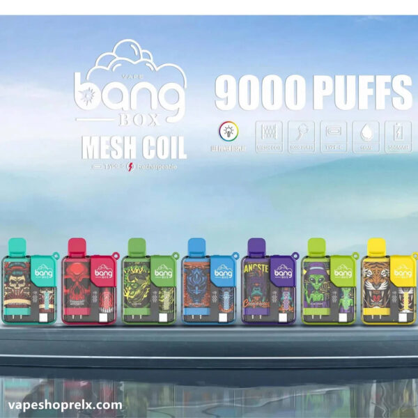 Bang BOX 9000 Puffs 拋棄式電子煙/一次性霧化棒/炫彩外觀/LED顯示 台灣電子煙批發